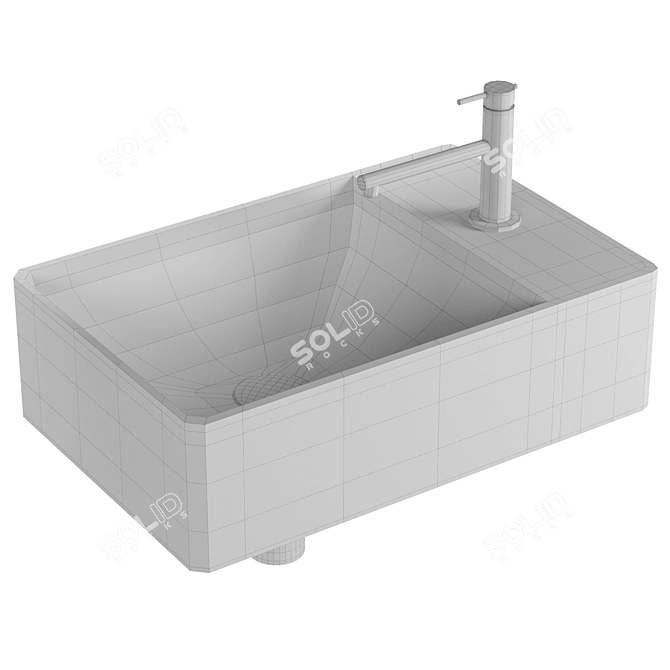 Elegant Scarabeo Soft Sink 3D model image 2