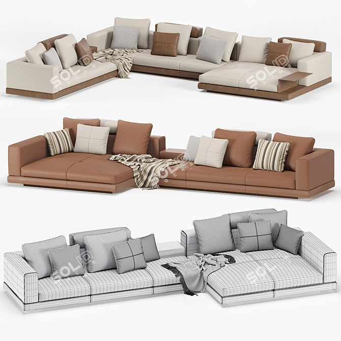 Modular Connery Sofa: Stylish and Versatile Seating Solution 3D model image 4