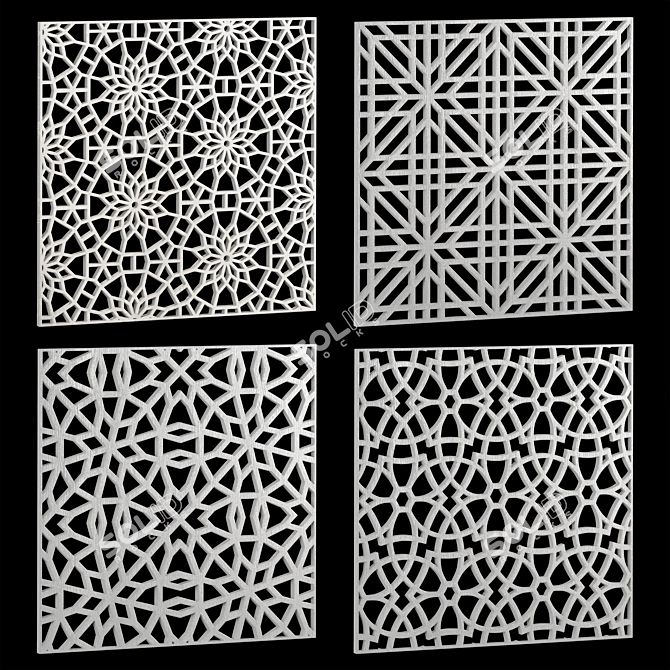 Decorative Square Panels Set - Pack of 14 3D model image 2