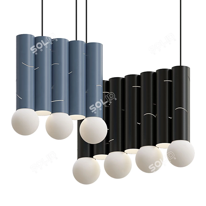 Birch Pendant Light: Minimalist Elegance 3D model image 1