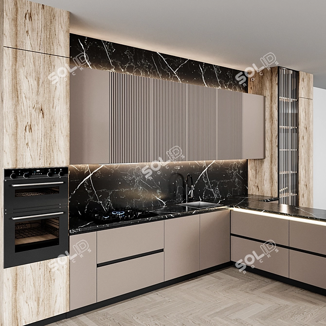 Versatile Italian Modern Kitchen 3D model image 2