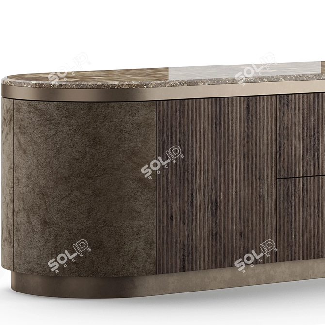 Elegant Gordon Wave Sideboard 3D model image 2