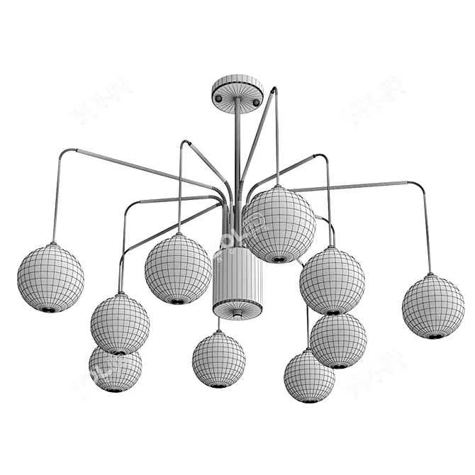 Modern Round Hanging Lamp 3D model image 2