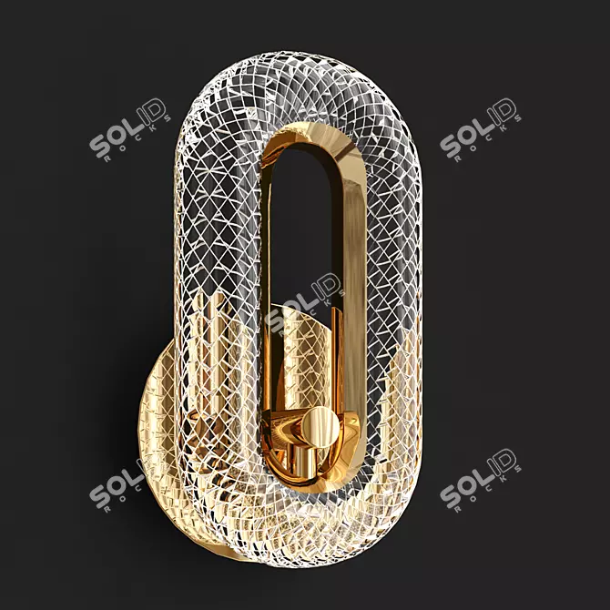 Elegant Oval Crystal Wall Decor 3D model image 2