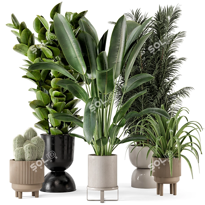 Ferm Living Bau Pot Large - Set 411: Indoor Greenery Bliss 3D model image 1