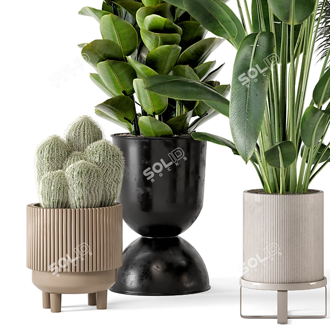 Ferm Living Bau Pot Large - Set 411: Indoor Greenery Bliss 3D model image 3