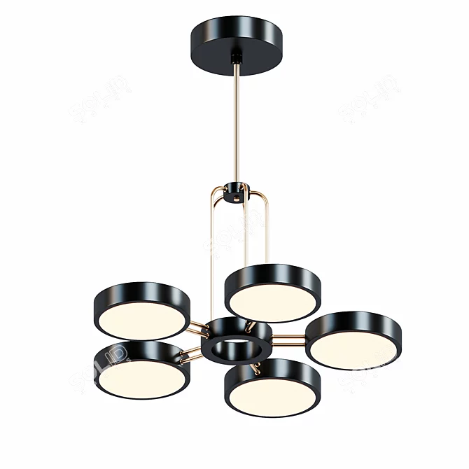 Elegant Five Light Abbott Chandelier 3D model image 1