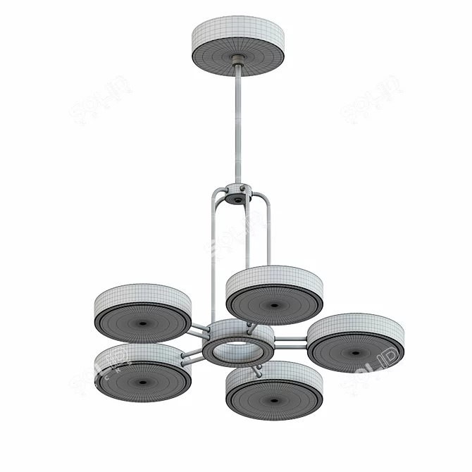 Elegant Five Light Abbott Chandelier 3D model image 2