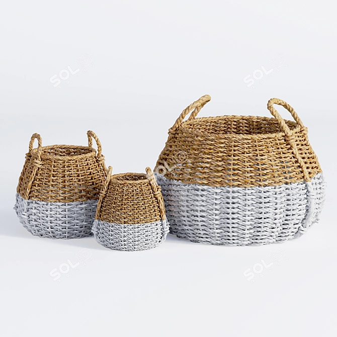 Title: 3D Basket Model, V-ray & Corona Compatible 3D model image 10