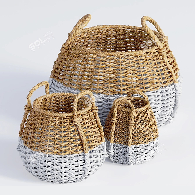 Title: 3D Basket Model, V-ray & Corona Compatible 3D model image 11