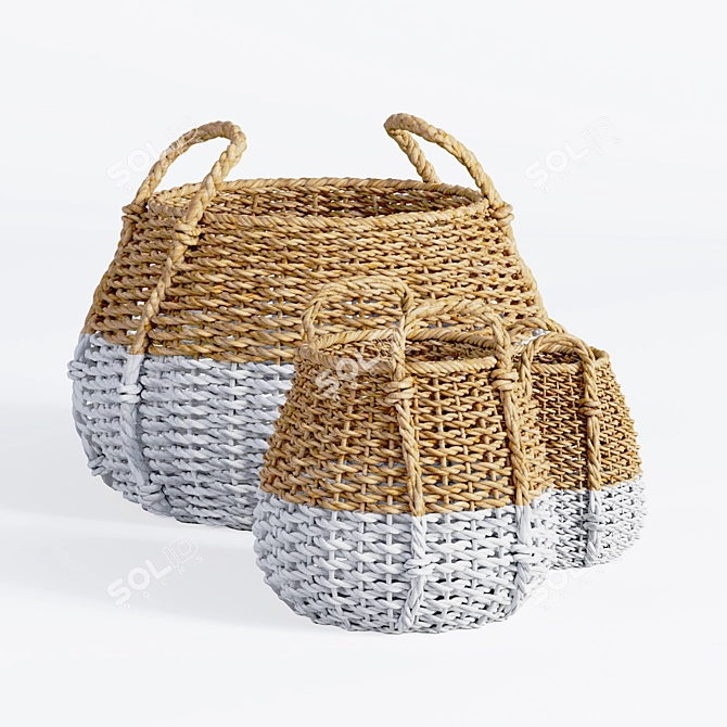 Title: 3D Basket Model, V-ray & Corona Compatible 3D model image 1