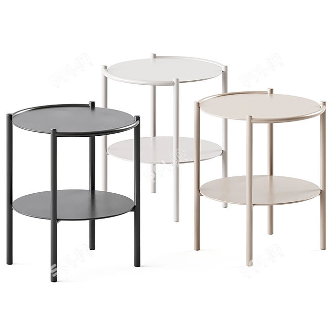 Minimalist Round Side Table 3D model image 1