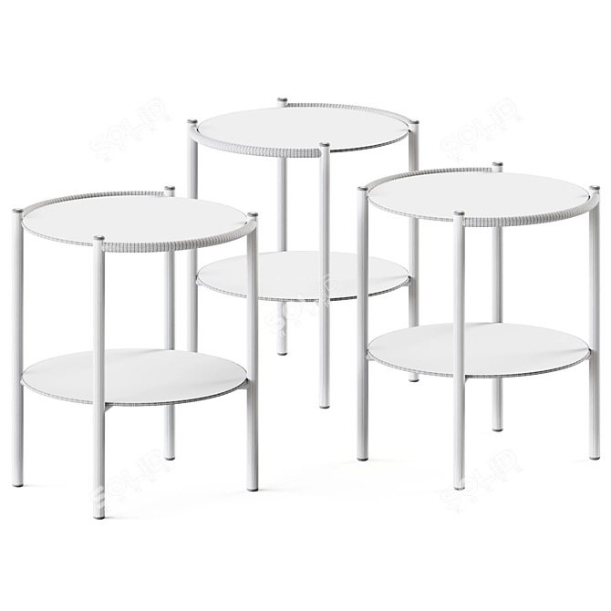 Minimalist Round Side Table 3D model image 2