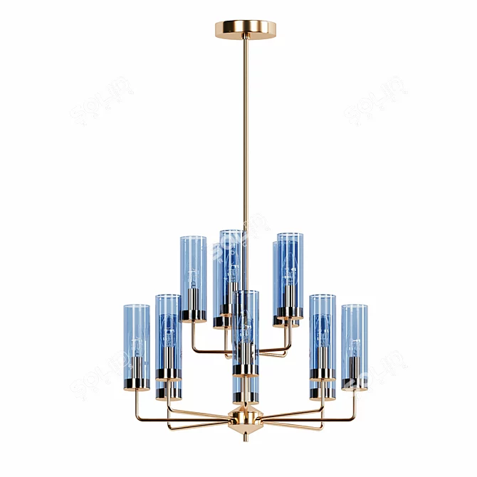 Vintage Midcentury Style Chandelier 3D model image 2