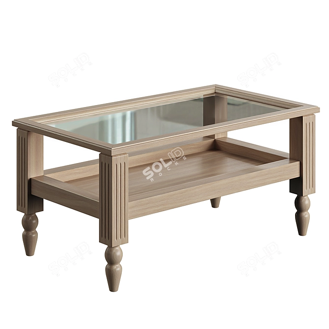 Modern Oak Coffee Table 3D model image 1