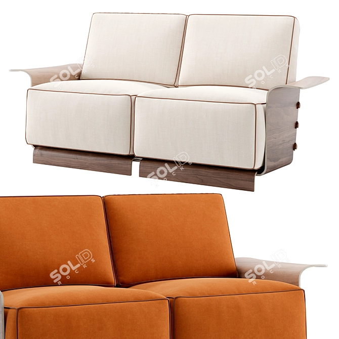 Forest Club - Modular Plywood Sofa 3D model image 1