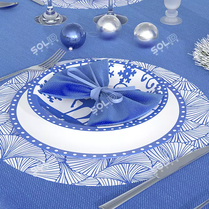 Festive Tableware Set 3D model image 5