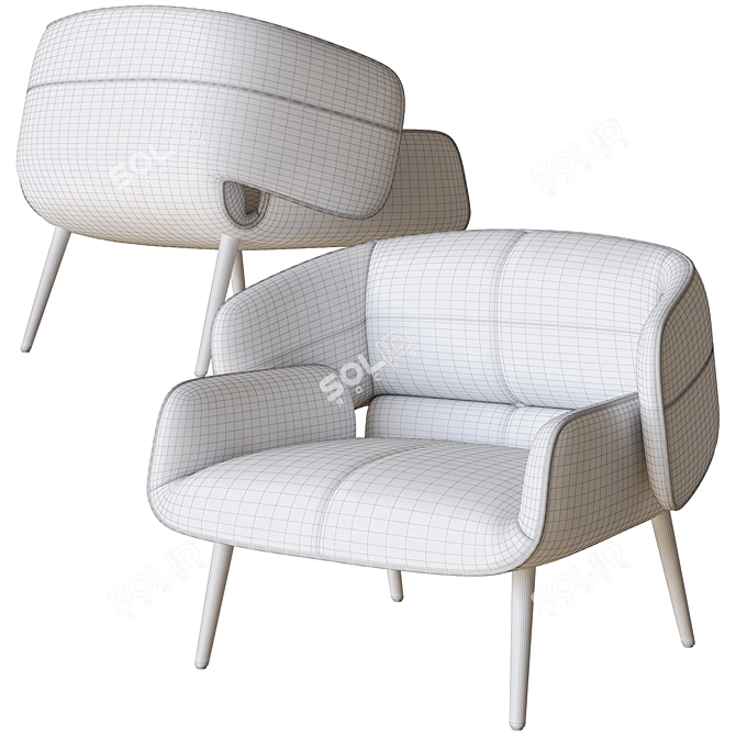 Contemporary Fusion Armchair 3D model image 3