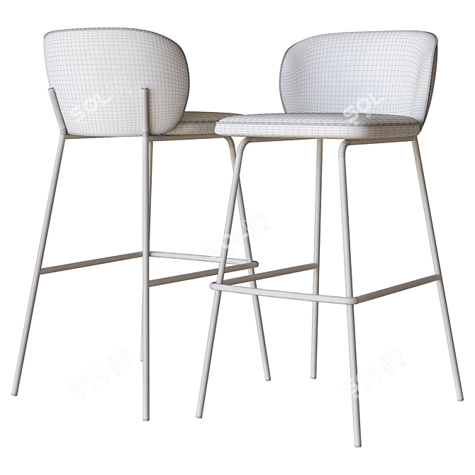 Modern and Sleek Princeton Stool 3D model image 3