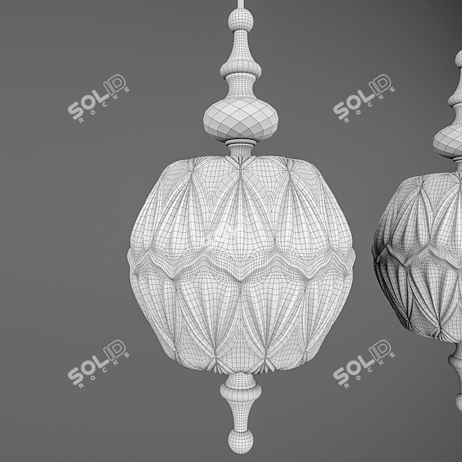 Vintage Glass and Metal Chandelier 3D model image 3