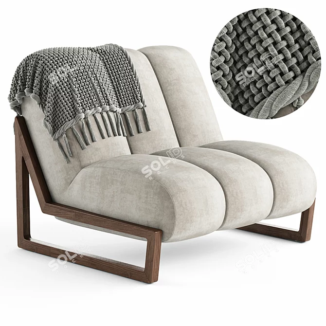 Théodore Armchair - Chamonix Elegance 3D model image 1