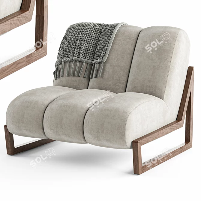 Théodore Armchair - Chamonix Elegance 3D model image 2