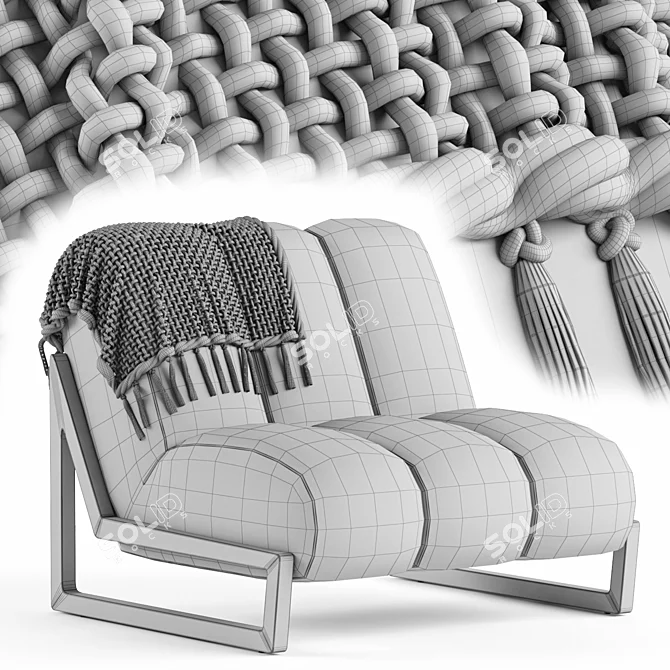 Théodore Armchair - Chamonix Elegance 3D model image 5