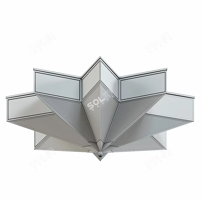 Frosted Glass Star Ceiling Light 3D model image 2