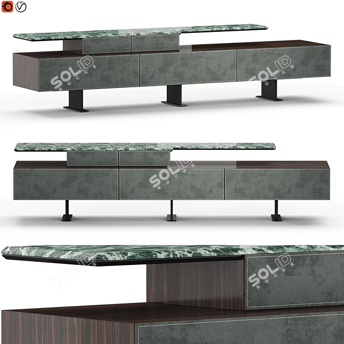 Modern Longhi Neptune Sideboard: Sleek and Functional 3D model image 1