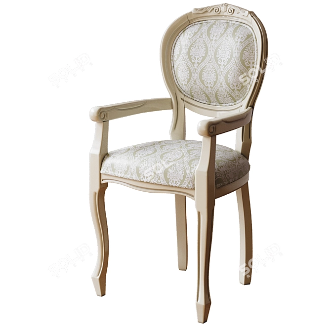 Cleopatra Armchair: Elegant Wood Design 3D model image 1