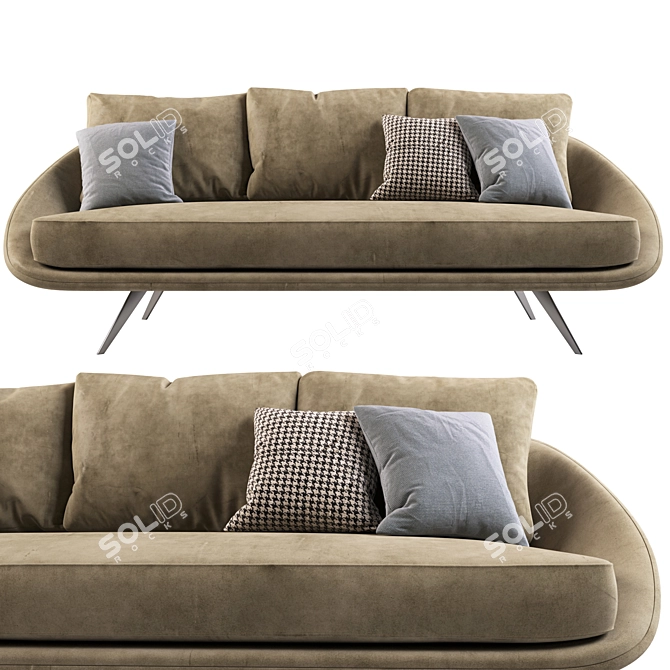 Luxury Roma Sofa: Modern Stylish Design 3D model image 2