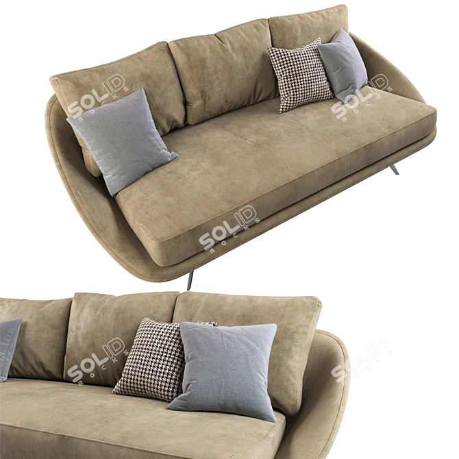 Luxury Roma Sofa: Modern Stylish Design 3D model image 3