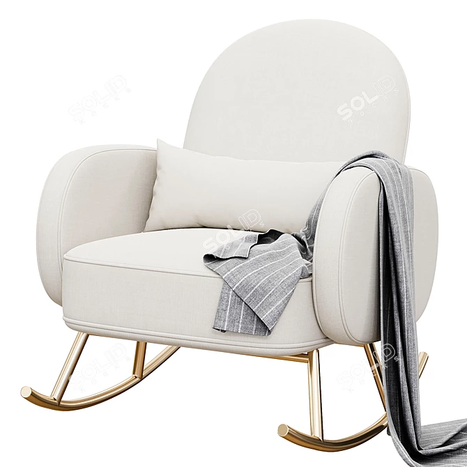 Modern Compass Rocker Chair 3D model image 1