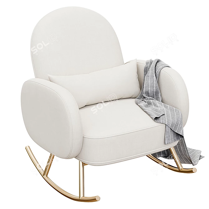 Modern Compass Rocker Chair 3D model image 4