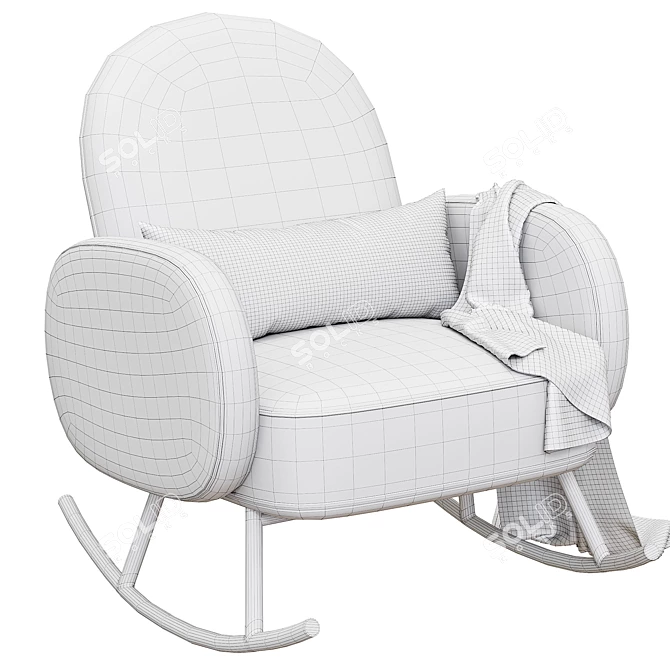 Modern Compass Rocker Chair 3D model image 5