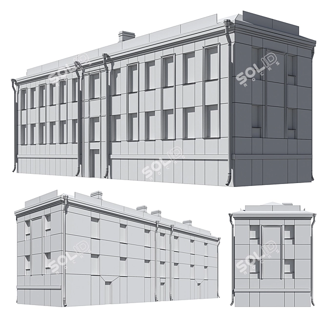 Minimalist Low-Poly House 3D model image 4