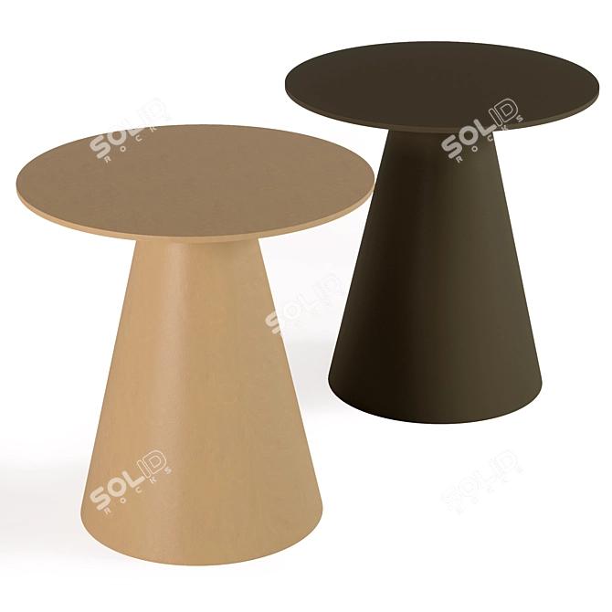  Streamline Metal Side Table 3D model image 1