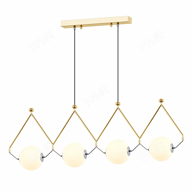 Modern Multi-Head LED Chandelier: Black or Gold 3D model image 1