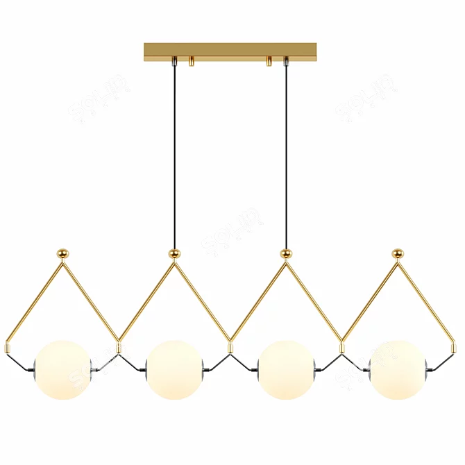 Modern Multi-Head LED Chandelier: Black or Gold 3D model image 2