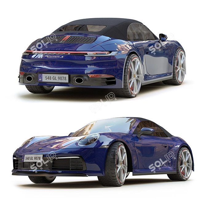 Sleek Porsche 911 Cabriolet 3D model image 2