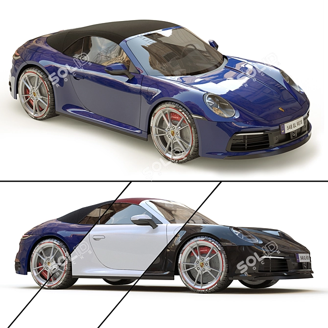 Sleek Porsche 911 Cabriolet 3D model image 8
