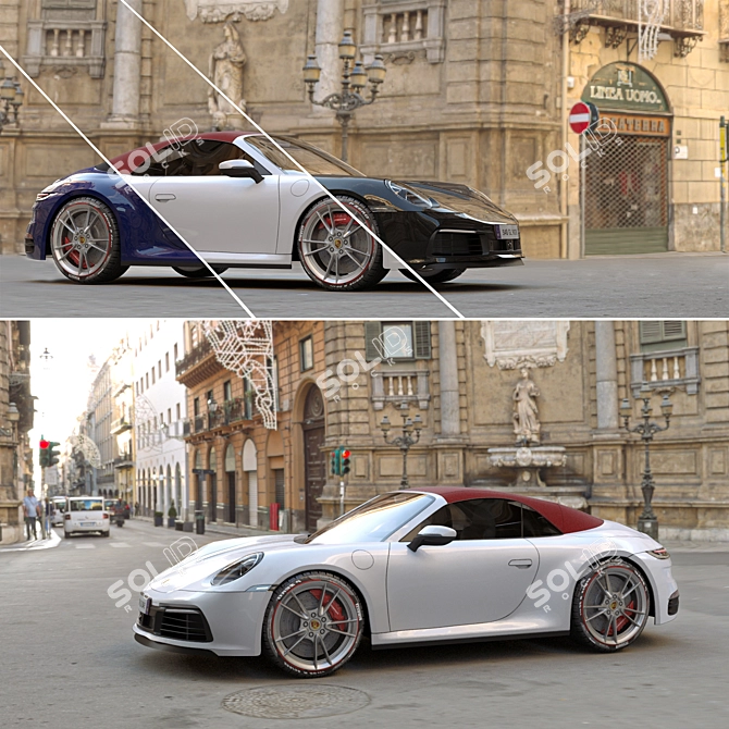 Sleek Porsche 911 Cabriolet 3D model image 13