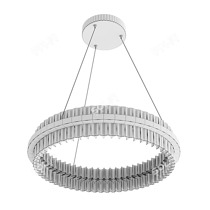 Title: CHERIO Pendant Lamp - Chrome/Clear 3D model image 2