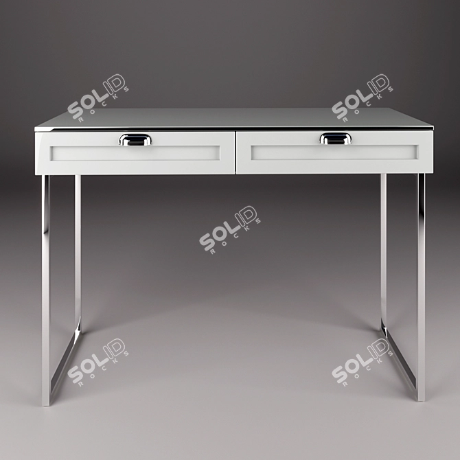 White Painted Dressing Table Console 3D model image 1