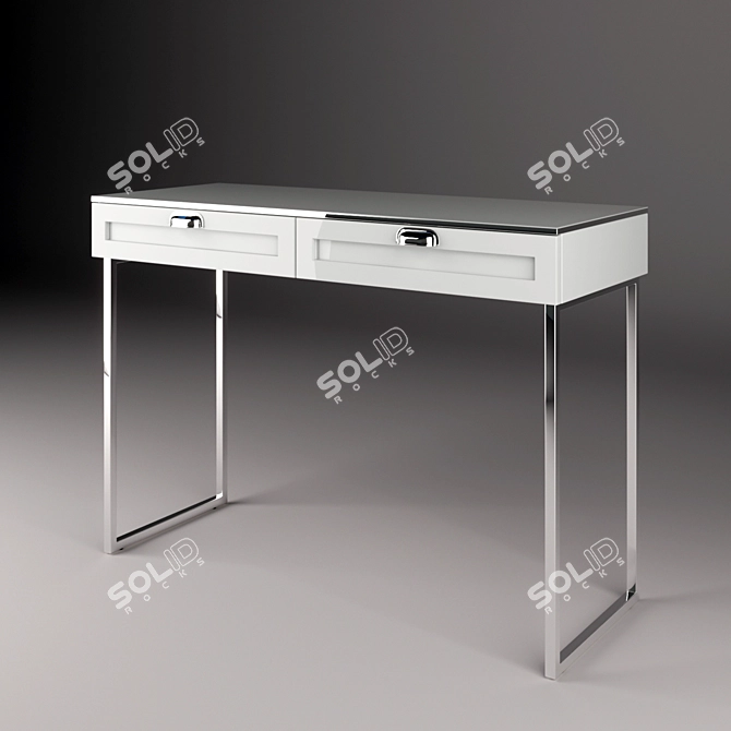 White Painted Dressing Table Console 3D model image 2