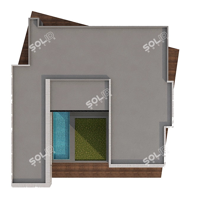 Sleek Modern Villa Design 3D model image 5