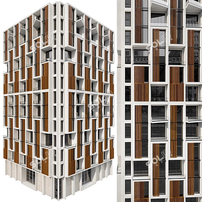 Modern Residential Building No.35 3D model image 3