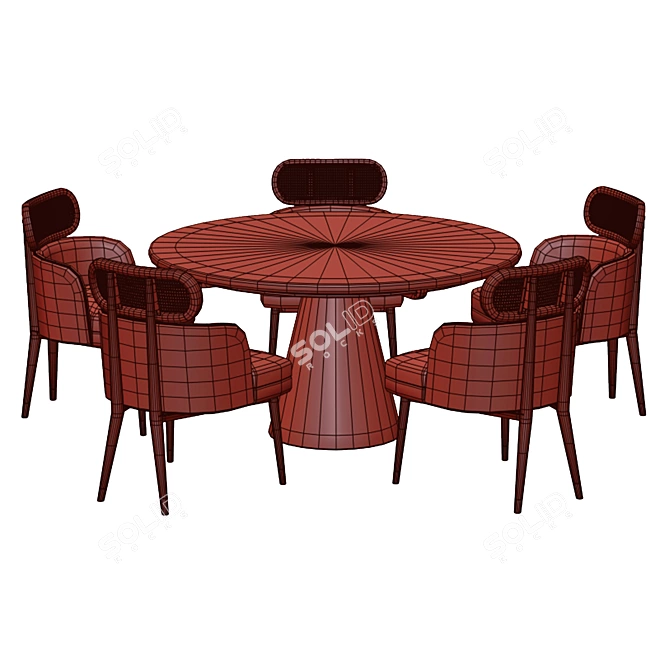 Carter Dining Set: Stylish Table & Chairs 3D model image 12