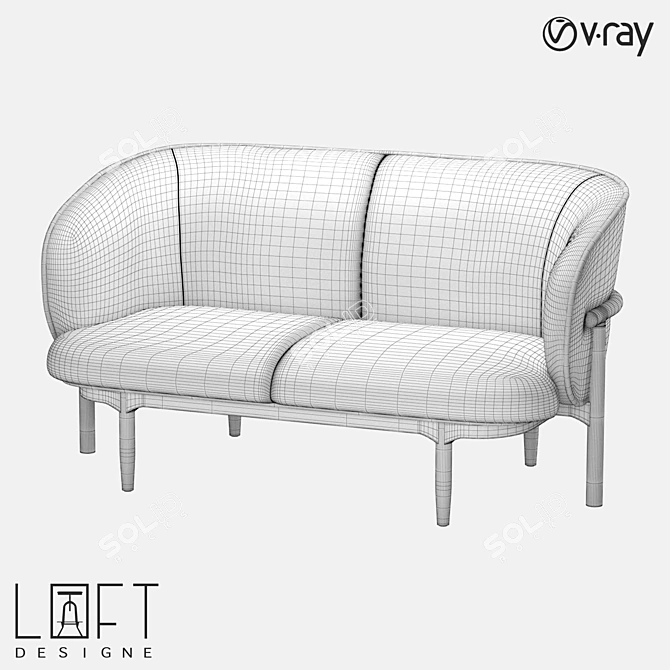 Modern LoftDesign 2008 Sofa 3D model image 2