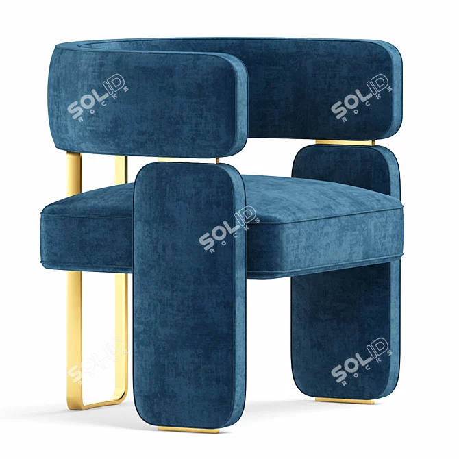 Contemporary Armchair Replica 3D model image 1